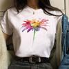 Maycaur Funny Daisy Print Women T-shirt Harajuku 90s Streetwear Girls Short Sleeves Tee Tops Summer Cute Female Clothes Tops