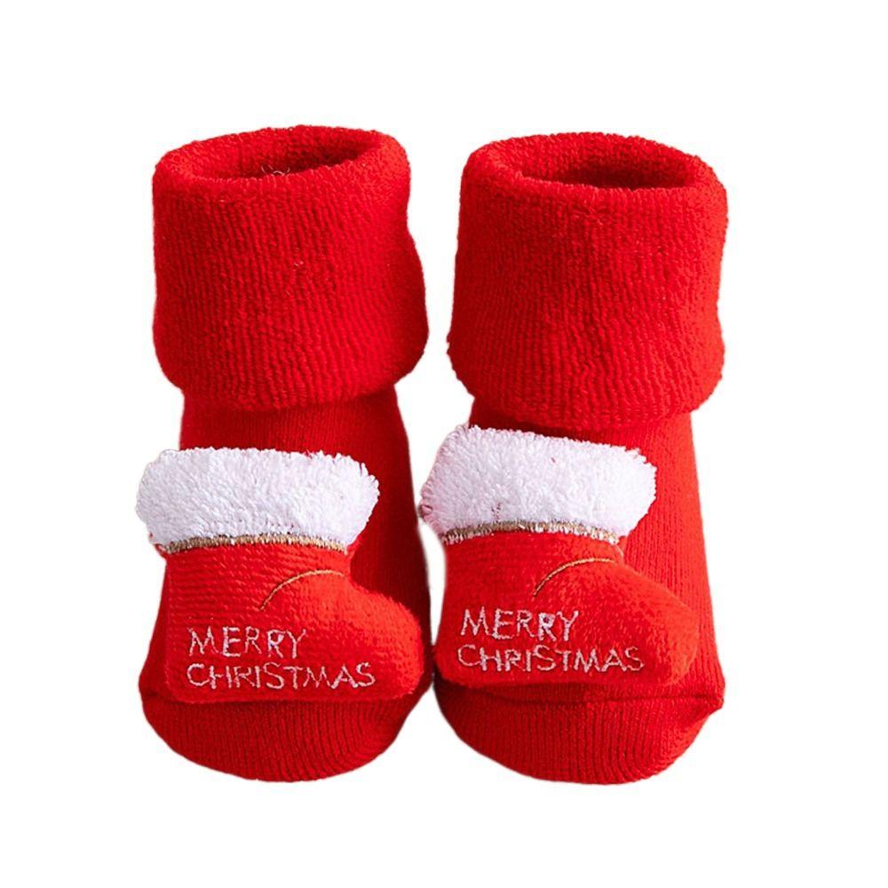 

Thicken Winter Bell Tree Baby Christmas Socks Kids Cotton Socks Floor Socks Infant Short Socks S-shoes