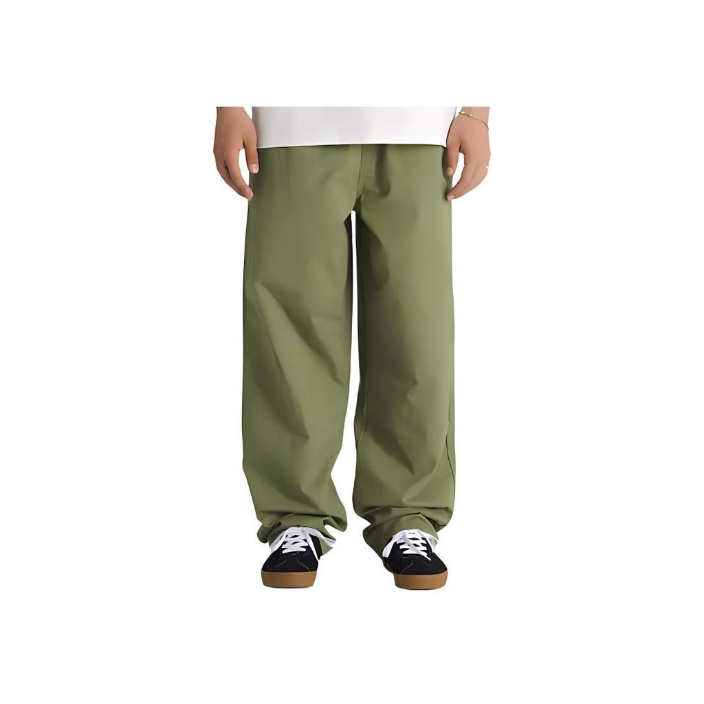 Vans Range Solid Color Loose Fit Tapered Comfortable Mid Waist Casual Pants Unisex Pants Dark-Green VN00000DZBF