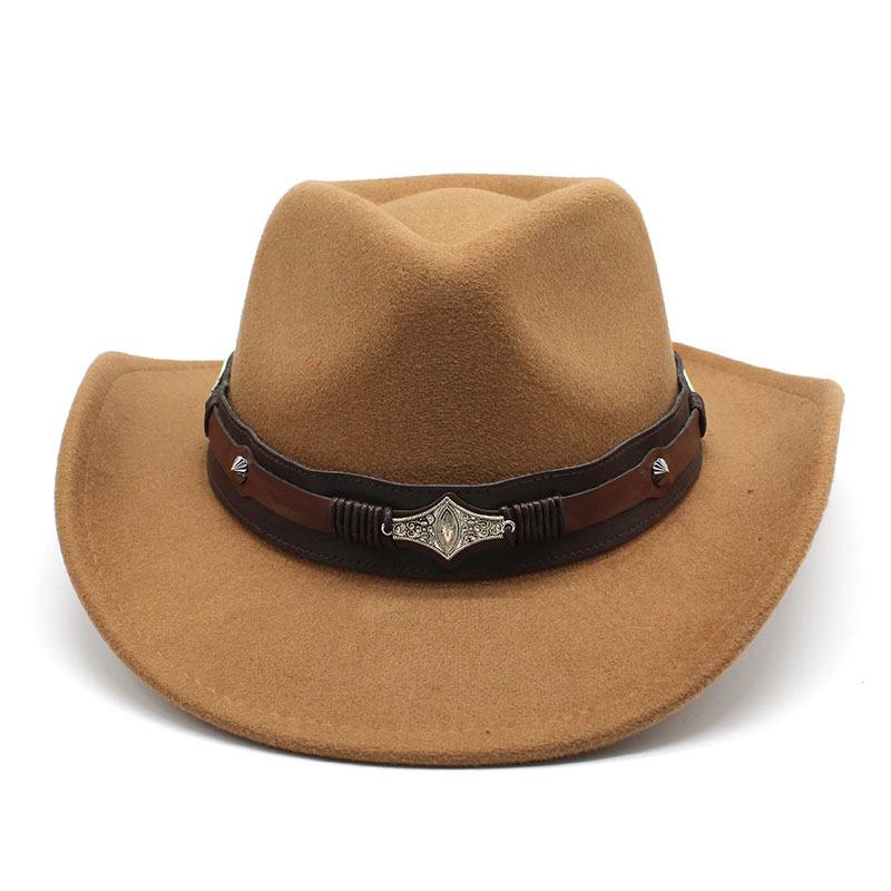 2022 neue Western Cowboy Hut Für Männer Mode Gürtel Gentleman La Cowgirl Jazz Kappe Kirche Fedoras Hüte gorros hombre