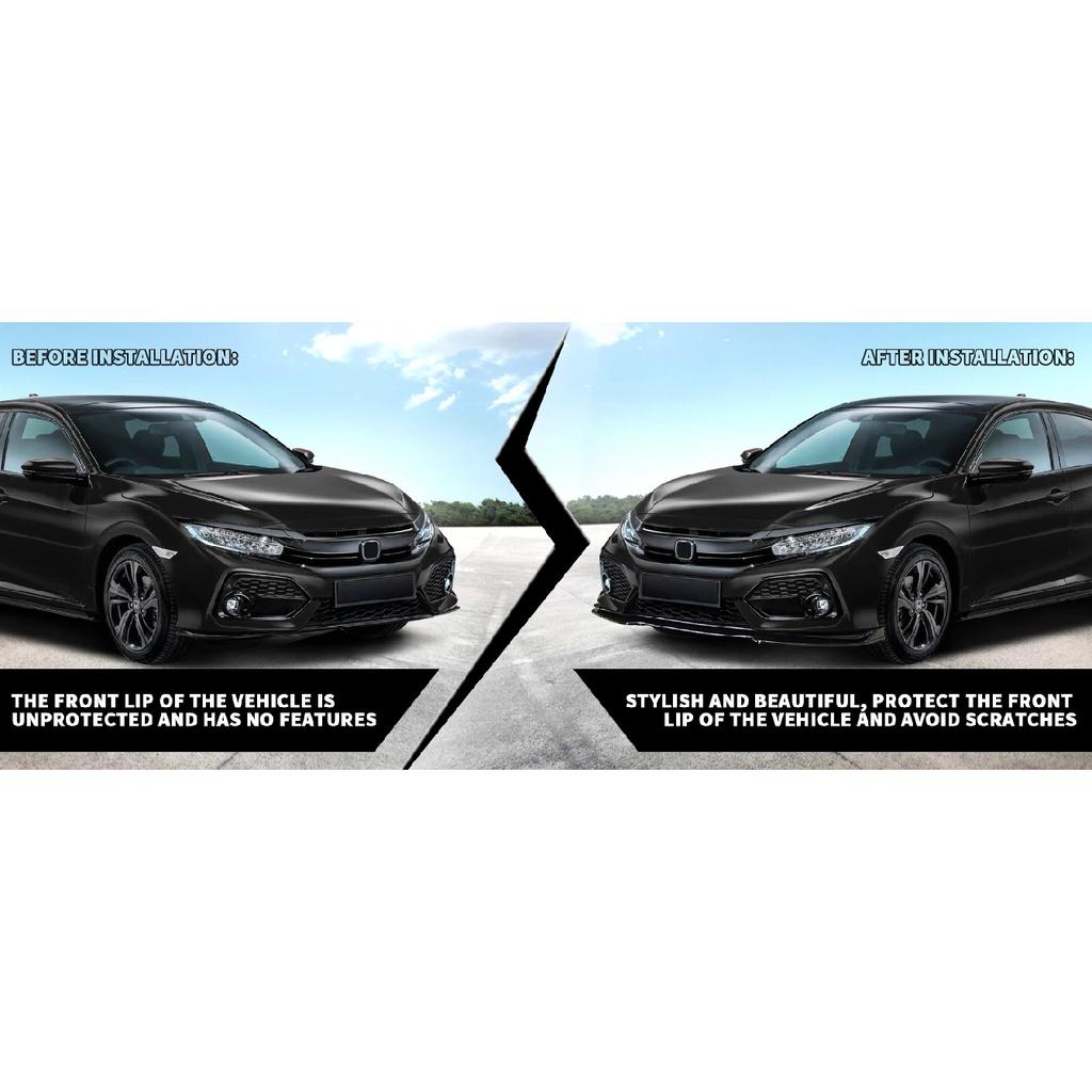 HTTYYX Auto Frontstoßstange Splitter Lippe Diffusor Karosseriekit Spoiler Schutz für Civic Hatchback/Limousine/Coupé/Type R FK7 FK8 Si 2016-2021