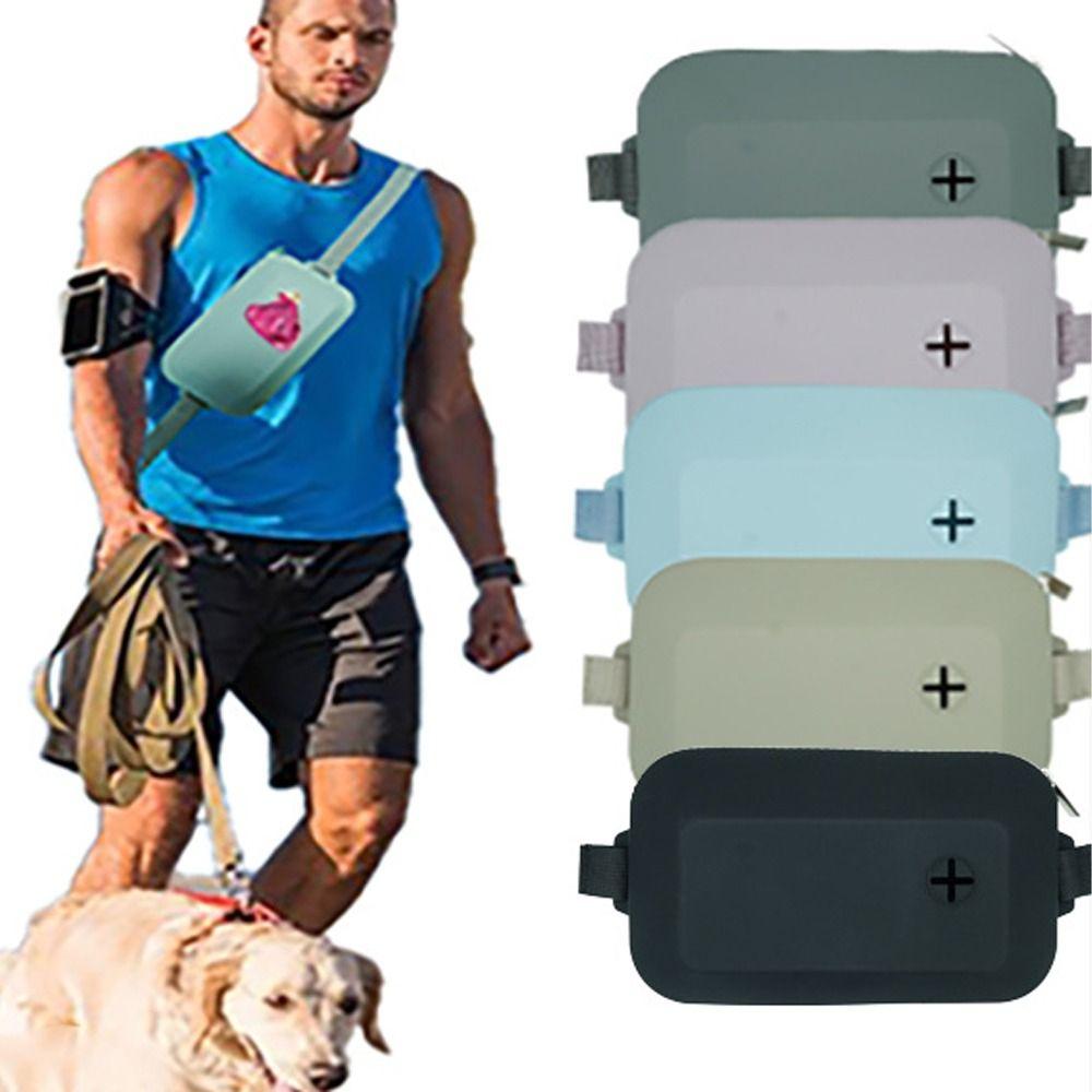 

Спортивная сумка для дрессировки собак, однотонная сумка для корма для домашних животных, сумка на пояс для бега и прогулок с собакой темно-зеленого