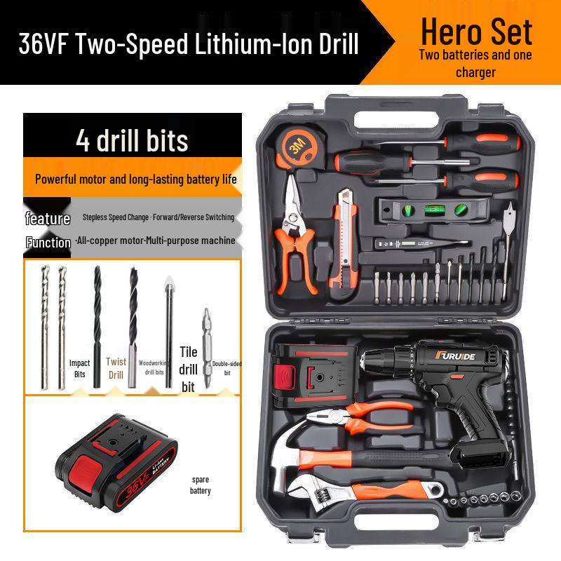 Fureide Electric Drill Set: Multi-Function Hand Toolkit for Woodworking & Repairs