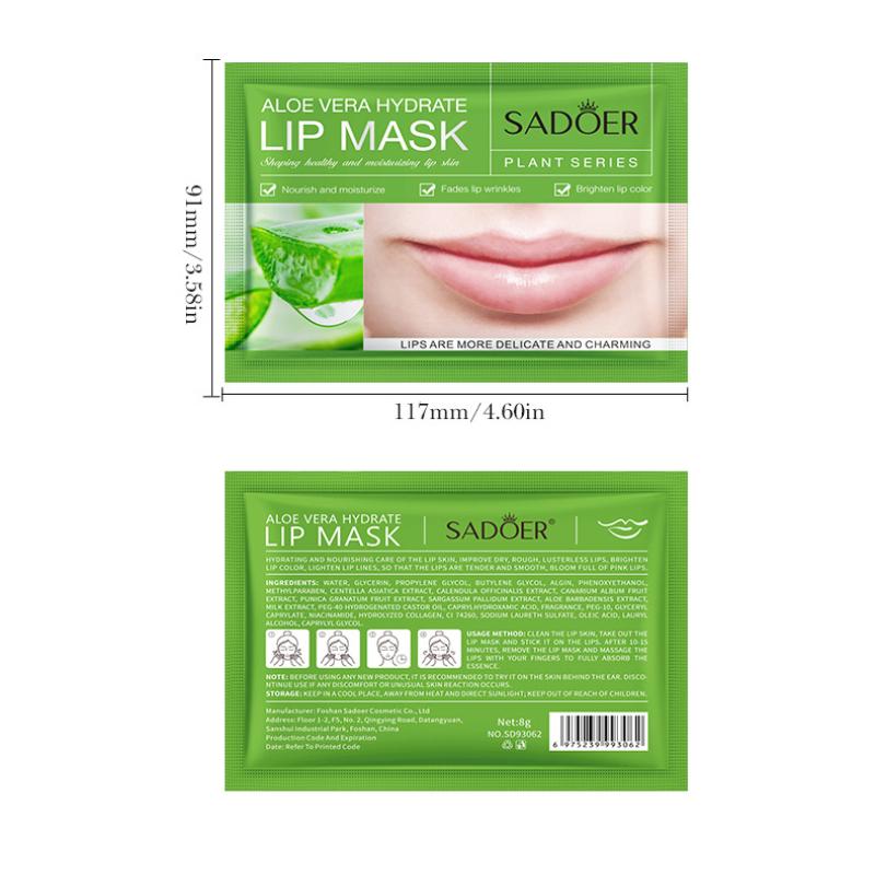 Maschera per labbra 8 g SADOER Maschera per labbra al collagene vegetale con effetto sfumato