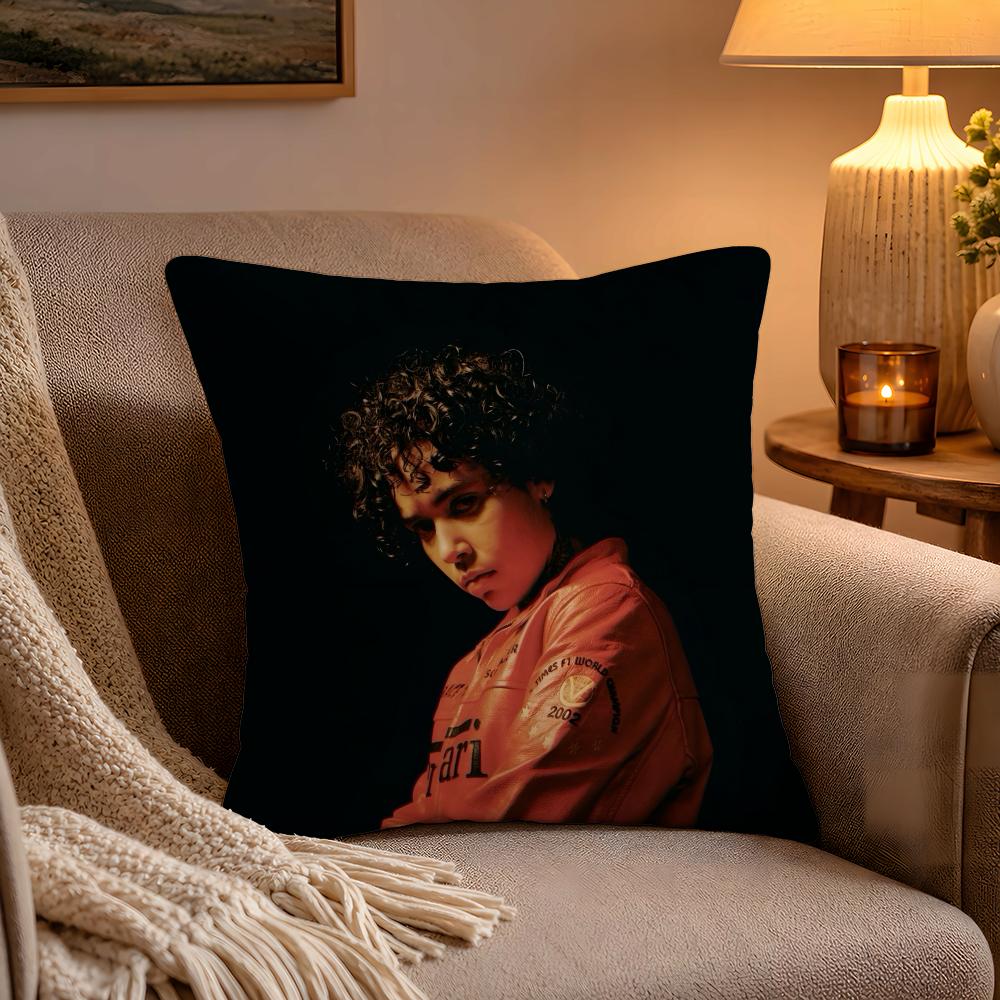 HIPHOP Singer KKwn RNB Pillow Case Soft Plush Cushion Cover Double Print and Invisible Zipper for Sofa Home Car Use