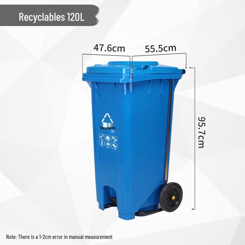 Four-Color Outdoor Waste Sorting Trash Can with Lid and Foot Pedal