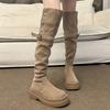 Thick-soled boots women's 2025 new autumn and winter over-the-knee suede boots women's thin tall knight boots