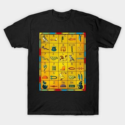 Ägyptisches Alphabet T-Shirt S 5XL Schneller Versand
