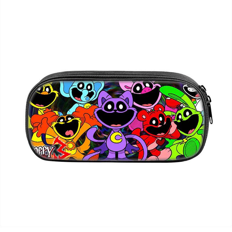 Smiling Critters Cartoon Pencil Case Nylon Kids School Supplies Storage For Children
