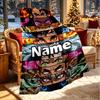 Custom Name Personalized Demon Slayer Print Blanket, Home Decor, Bedroom, Sofa, Camping, Couch, Gifts for Birthday ChristmasEnthusiasts
