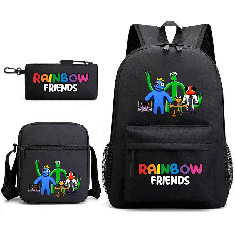 Rainbow Friends Surrounding Backpack Elementary School Student Starry Sky School Bag Three-piece Set
