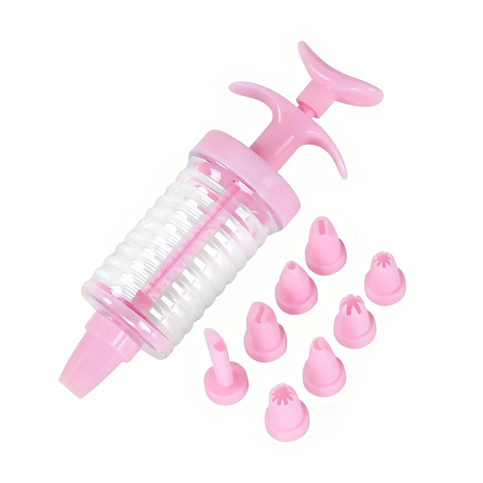 

8Pcs Plastic Piping Nozzles Set For Cake Cookie Cream Puff Decorating With 8 Different Designs Food Grade PP Material Opp bag рожевий