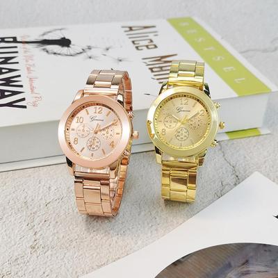 Luxury Women Men Stainless Steel Quartz Round Case Analog Wrist Watch Xmas Gift