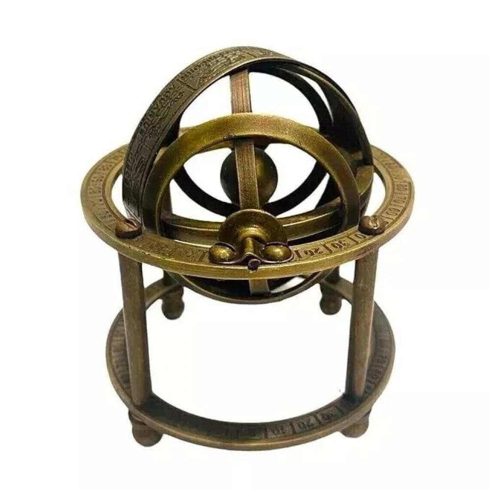Brass Armillary Sphere Antique Finish Nautical Globe Maritime Desk Décor