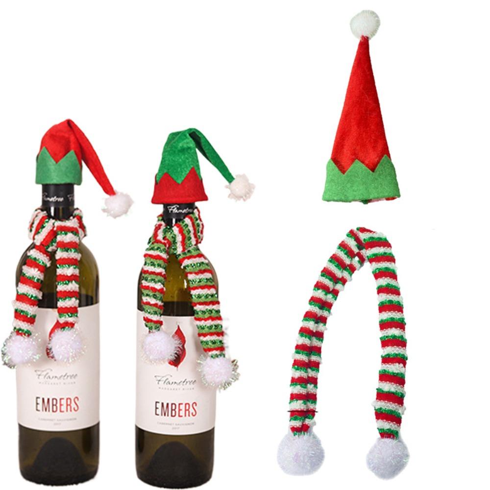 3Sets Nordic Style Christmas Wine Bottle Cover Simple Red Wine Bottle Cover Wine Bottle Hat  Kitchen