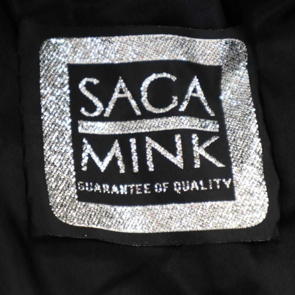 SAGA MINK Mink Fur Fur Coat 13 Black Half Coat Women Used
