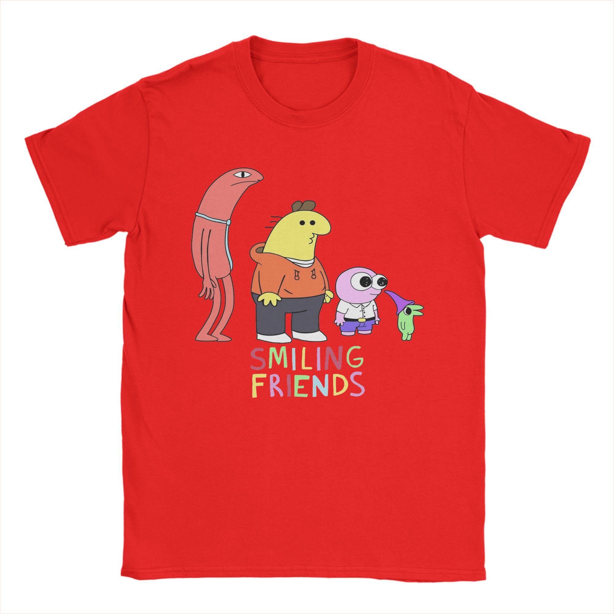 Cute Smiling Friends T Shirt Unisexs Cotton Clothing Funny Round Neck Short Sleeve S