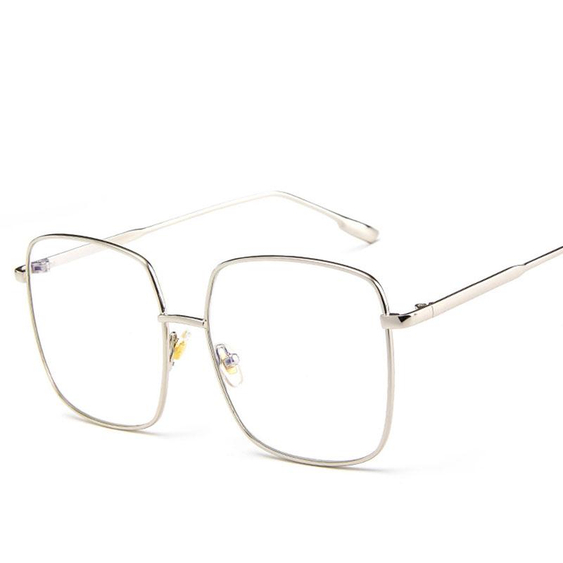 Trendy Glasses for Men Women Square Shape Metal Frame Women s Eyeglasses Frame Fashion Stylish Men s Glasses Frame серебряный