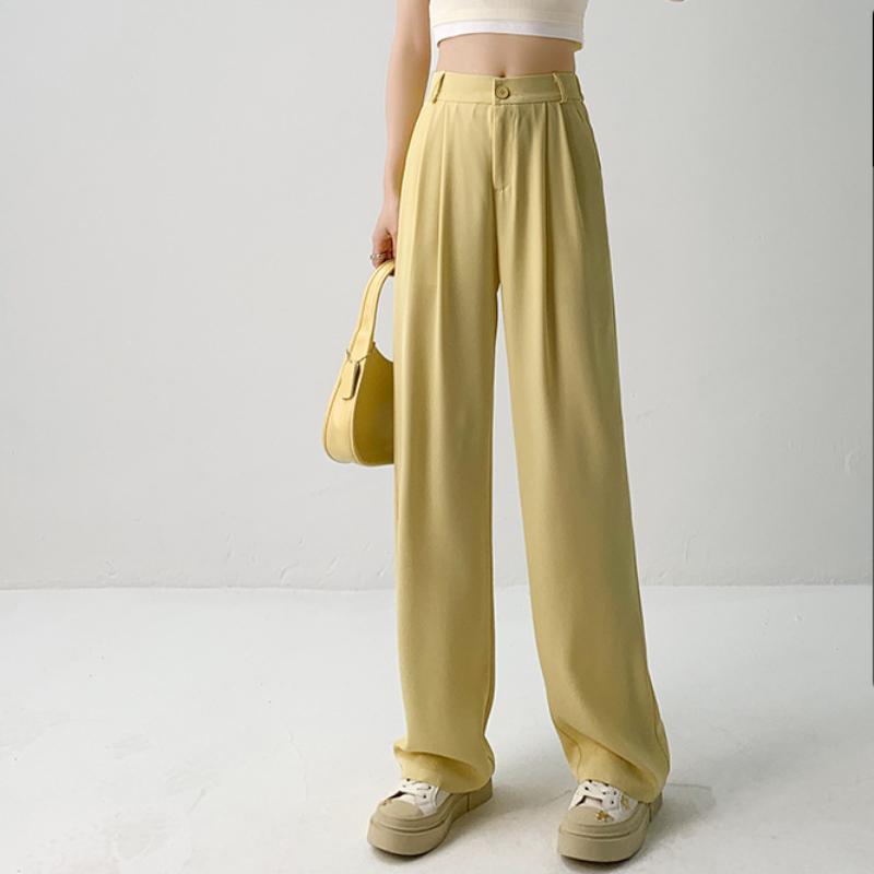 Suit Pants Pants for Women's Spring New High-waist Straight-leg Casual Pants Loose Drape Wide-leg Pants