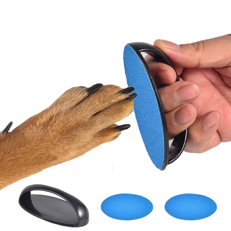 Dog Nail File Board Dog Nail Trimmers With 2Pcs Replaceable Sandpaper Puppy Nail File Quiet Ergonomic Handle Pet Gromming