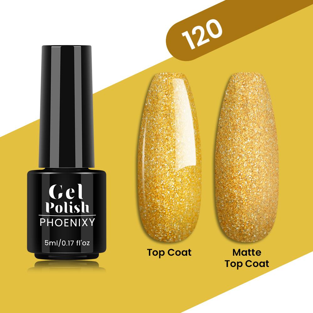 PHOENIXY 80 Farben Nagel-Gel-Nagellack, 5 ml, UV-LED-Farb-Nagelkunst-Hybrid-Nagellack, Liner-Gel, Maniküre-Kunst, semi-permanent, glitzernd, glänzende Farben-Gel