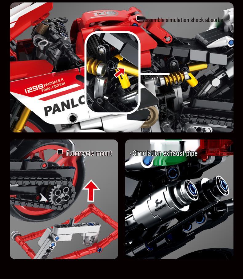 Dukadi Baoma Motorcycle Model Building Blocks - 1:5 & 1:8 Scale Toy for Boys