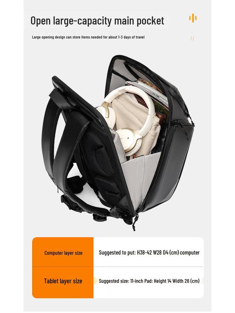 Unisex Luxus Motorrad Rucksack mit großer Kapazität und EVA Hartschale - Trendiges Design mit vollständiger Öffnung