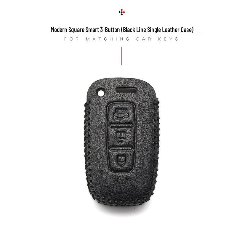 Hyundai Genuine Leather Key Case for Santa Fe, ix35, Mistra, Elantra, Reina, Veloster, Sonata