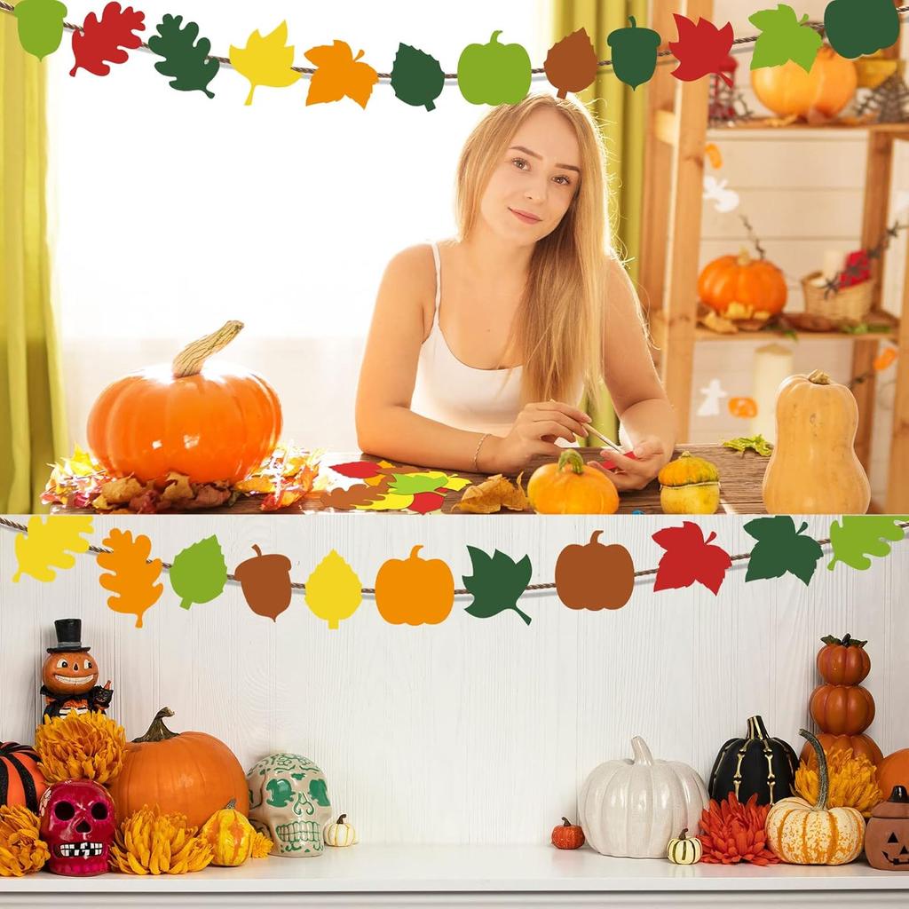 Geyee 216 Pcs Fall Bulletin Board Decorations Fall Leaves Pumpkin Acorns Cutouts Colorful Autumn Paper Cut Outs for Kids School Classroom Bulletin