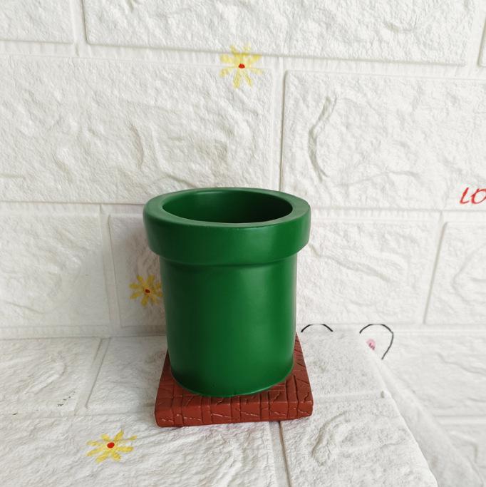 Round Resin Pen Holder - Cute Student Desk Organizer