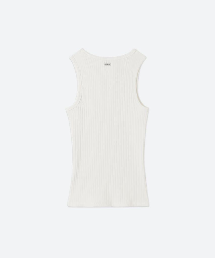 MOONSUN Unisex, Basic Ribbed Sleeveless / White