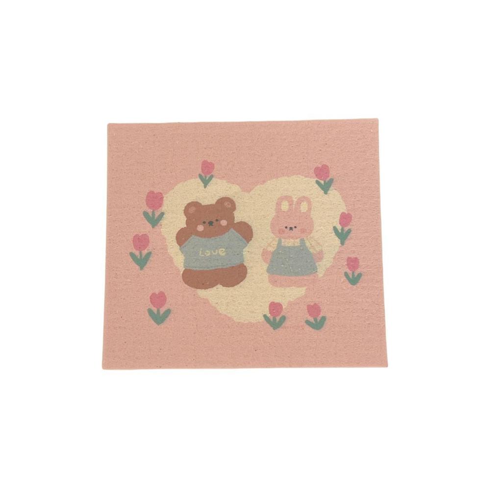 Chu Lele Festive Cartoon Eco-friendly Wood Pulp Cotton Dishcloth & Scouring Pad