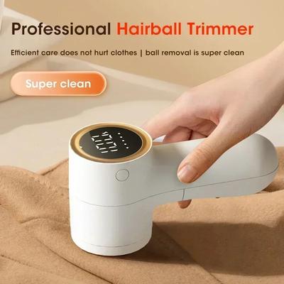 Portable Rechargeable Intelligent Display Mini Handheld Electric Hair Ball Trimmer Clothing Hair Remover for Home Care