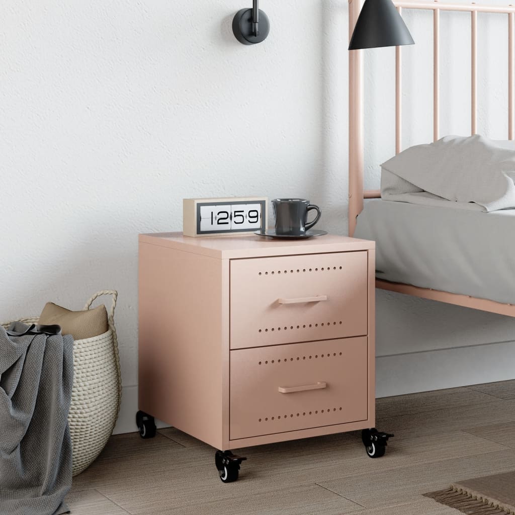 Nightstand Pink 36 x 39 x 43.5 cm Steel
