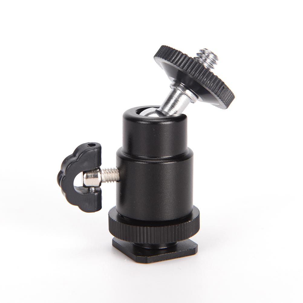 Wholesale 1/4" Black Ball Head Bracket/Holder/Mount For Camera Tripod Hot Shoe Adapter Portable