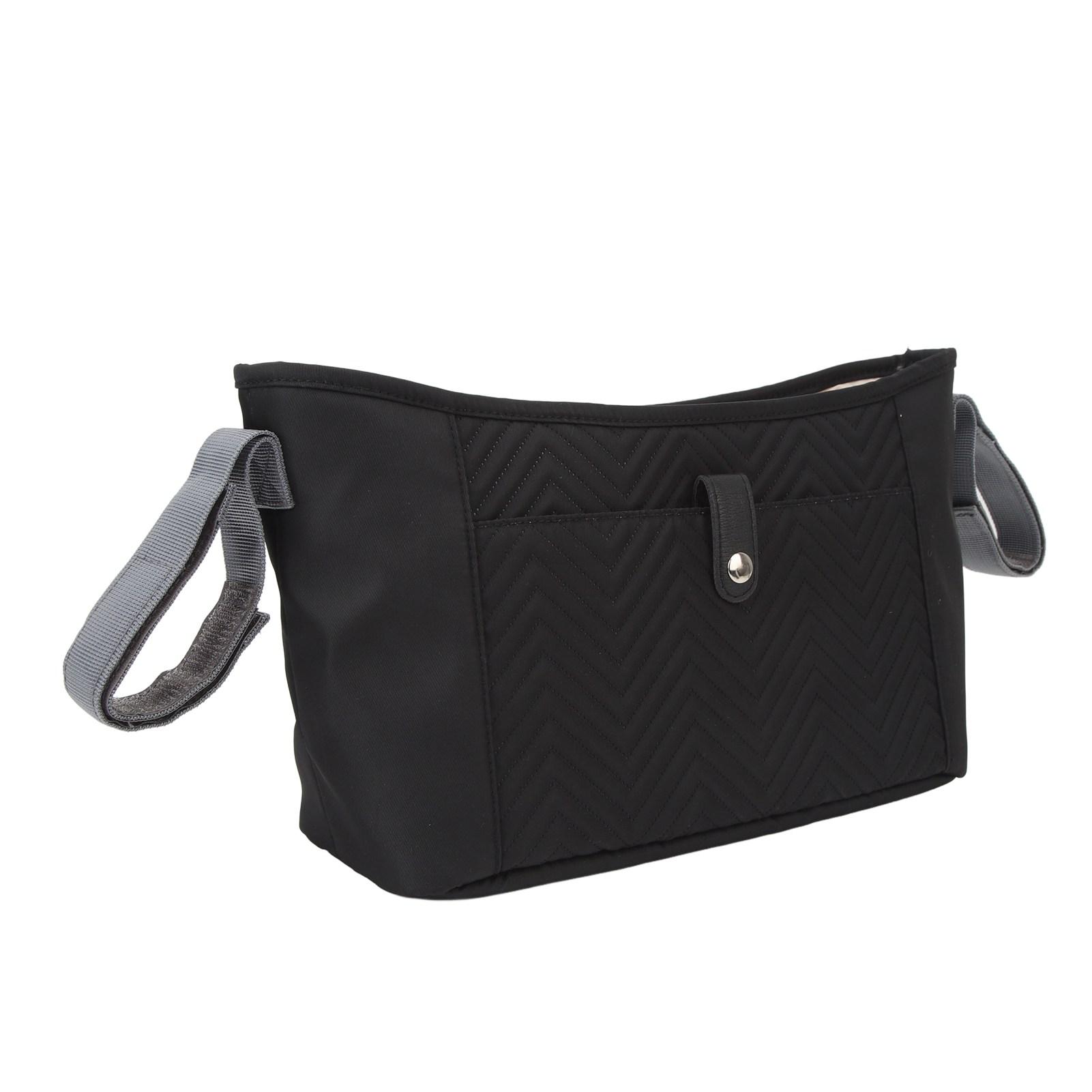 

Сумка для детской коляски большой вместимости с несколькими карманами, водонепроницаемая нейлоновая универсальная сумка для коляски для улицы, черная чёрный