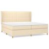 3128714 vidaXL Divan Bed with Mattress Cream 200x200 Cm Fabric