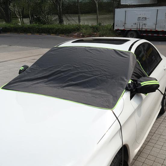 Car Windshield Cover All-Weather Protection 4-Layer Magnetic Snow And Ice Shield with Side Window And Mirror Protector Windshield Frost Guard for