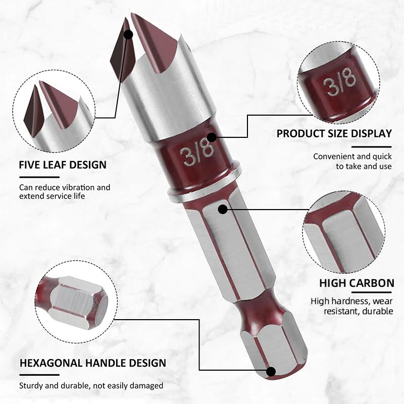 HSS Titanium Countersink Drill Bit Set Chamfer 1/4"Hex Taper Hole Cutter Wood Metal Countersunk Bit Deburring Chamfering Tool
