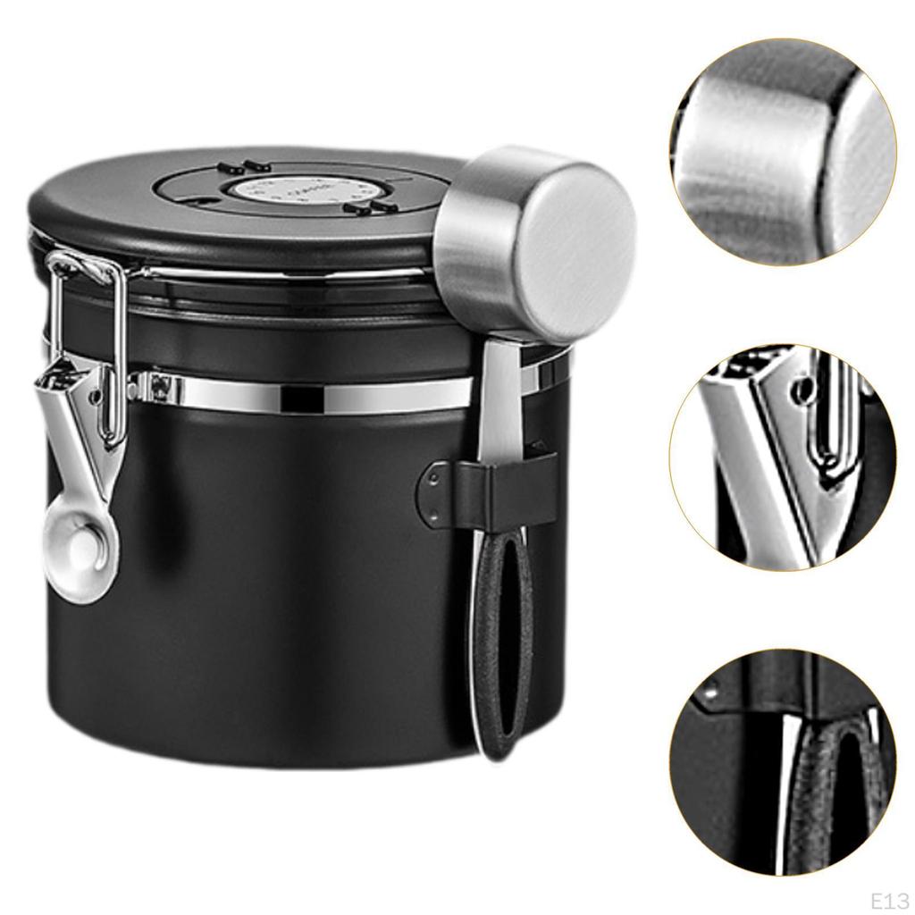 Coffee Canister Airtight Storage Container Stainless Steel Bean Jar with