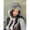 Warm Winter Plush Feeling~ New Rabbit Fur Lei Feng Hat Women's Ins Temperament Versatile Warm and Cold Ear Protection Knitted Hat