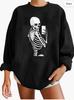 Halloween Printed Round Neck Long Sleeve Hoodie