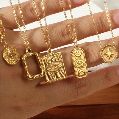 Demon Eye Square Necklace Women's Ins Clavicle Chain