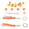 Keychain Lemon Silicone Bead Keyring Key Chain 15mm Silicone Bead Tassel Set for Decoration