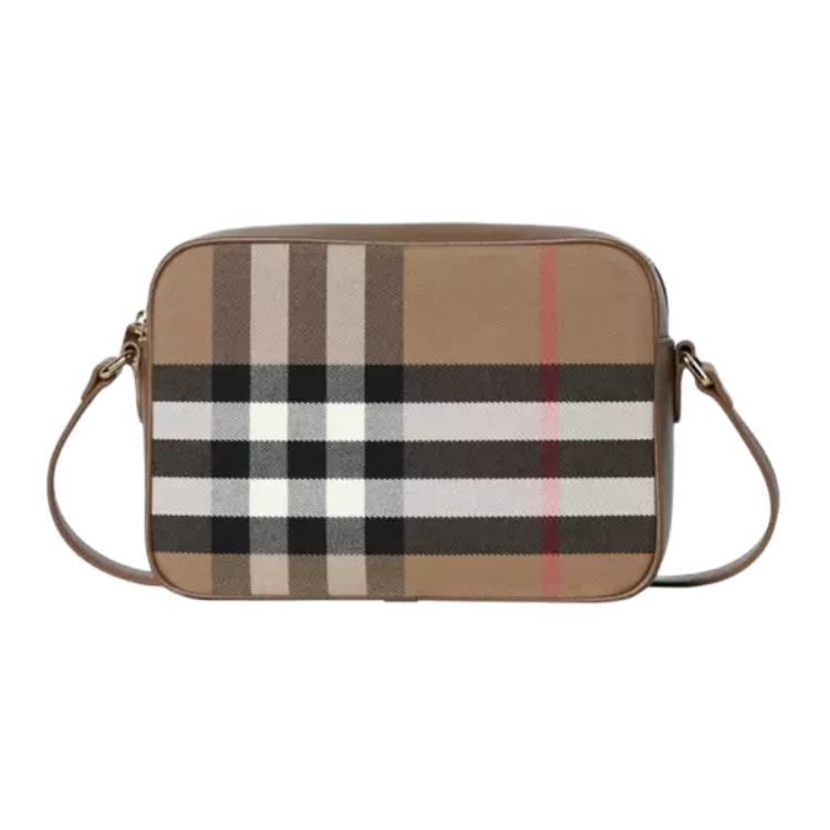Burberry Klasická Kostkovaná Bavlněná Taška přes Rameno na Zip Dámská taška přes rameno Hnědá 81140681