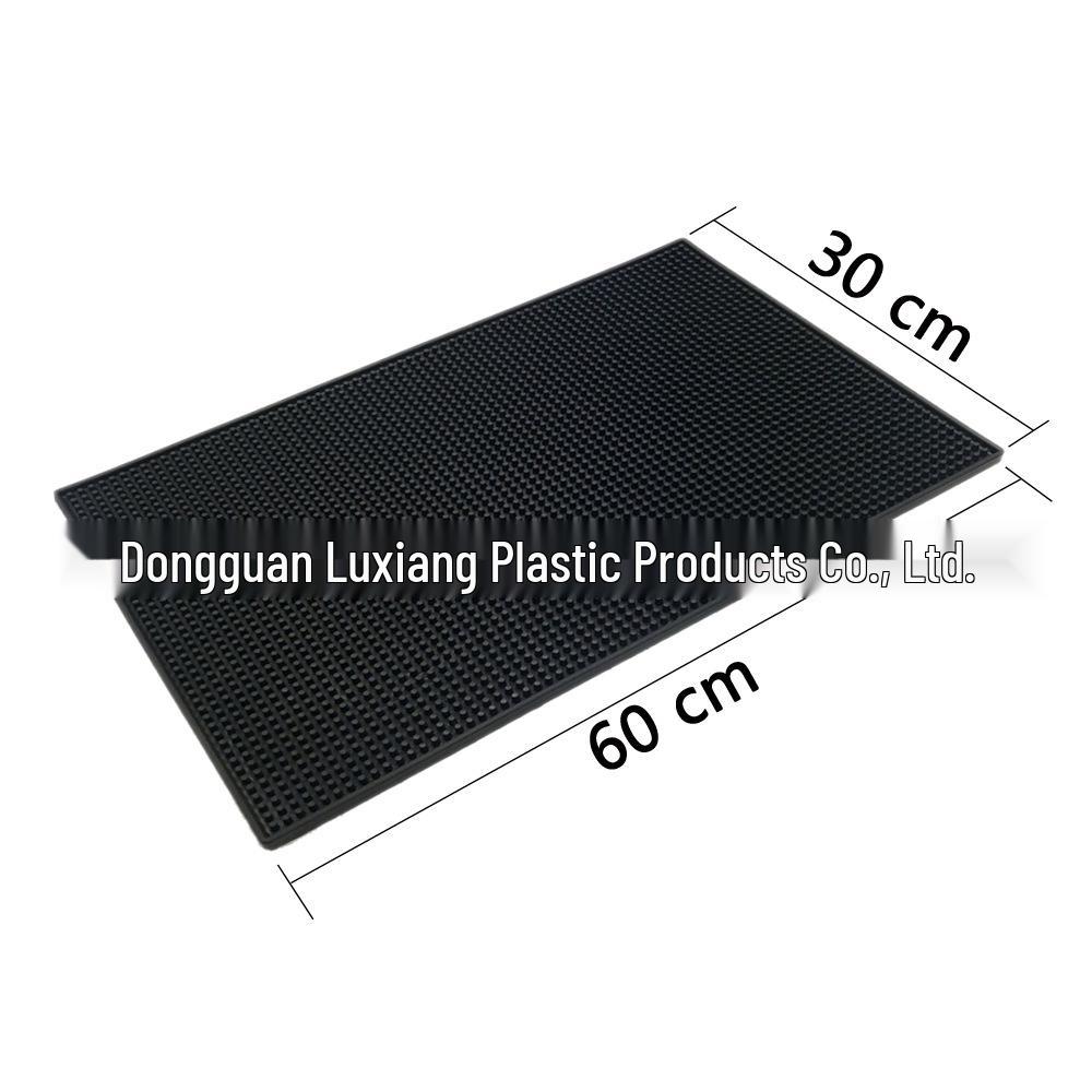Black Non-slip Thickened PVC Bar Mat - High-end Soft Rubber Coaster
