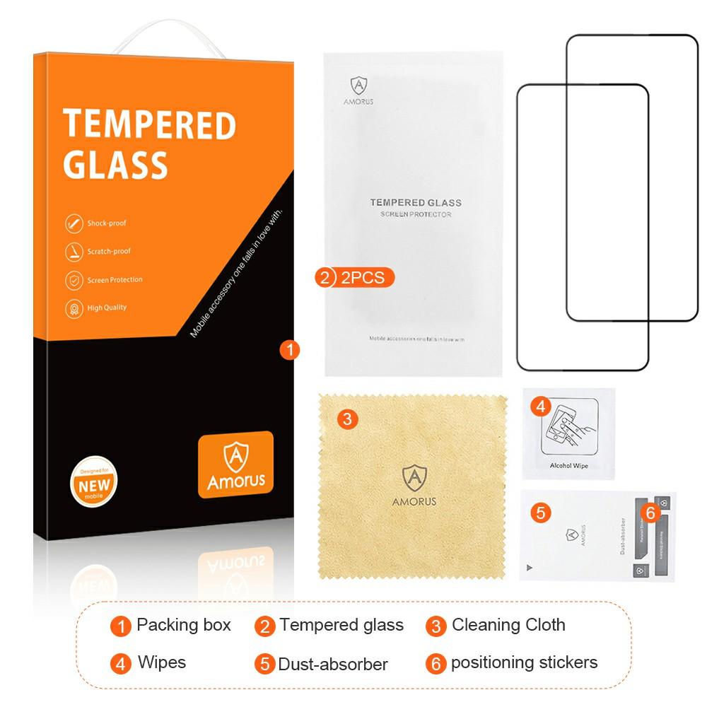 AMORUS 2Pcs For Xiaomi Redmi Turbo 4 Pro 5G/Poco F7 5G Screen Protector Shatterproof Silk Printing Tempered Glass Film