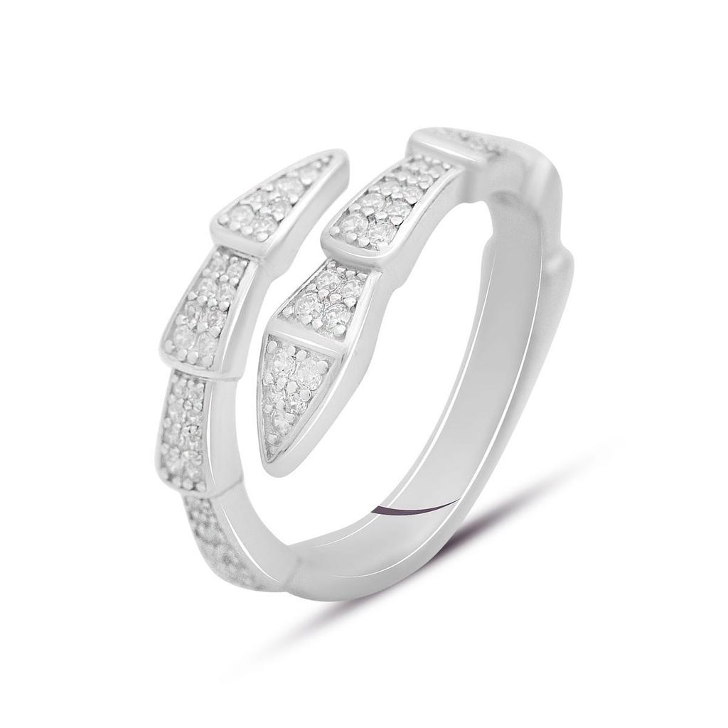 Silver Ring with Cubic Zirkonia, Product Weight 4.22 G (2144946)