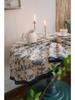Tablecloth Blue Rose Print Dining Table Cloth Round Fabric Retro Small Round Table Suitable for Holiday Dining Rooms,  Picnics, Outdoor Camping