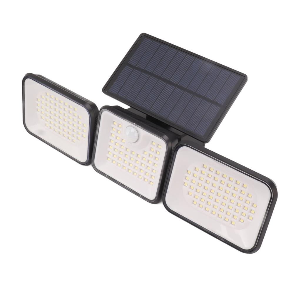 Solar Außenleuchte 180 LEDs 6000 Bis 7000K Superhell 3 Verstellbare Köpfe IP65 Außen Bewegung